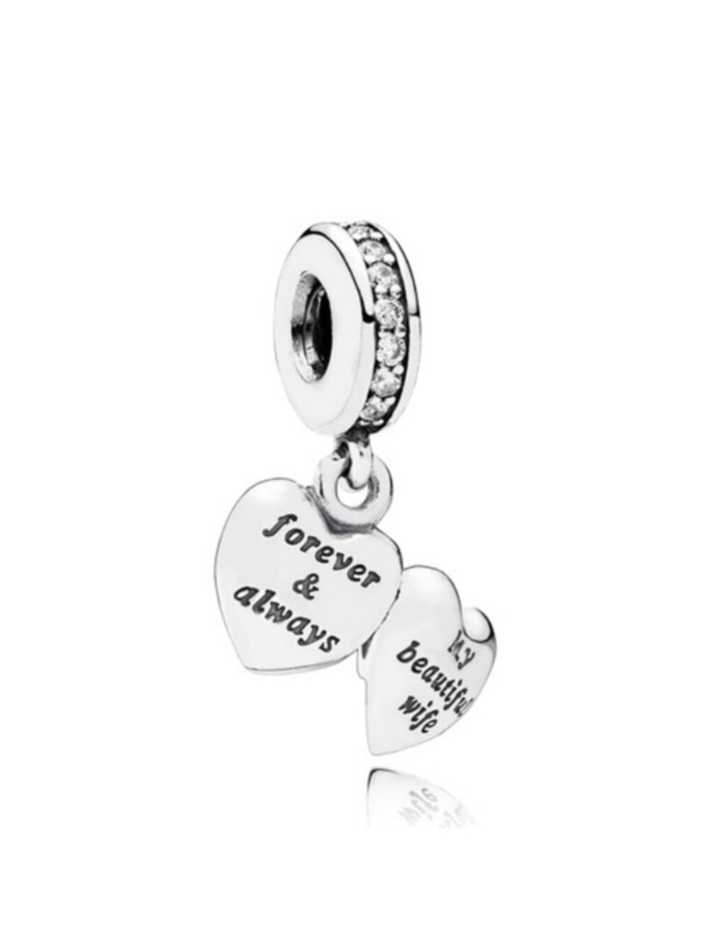 Pandora Retired Sterling Silver My Beautiful Wife Family Dangle Charm 791524cz